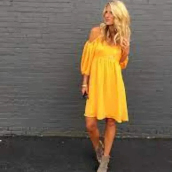 Anthropologie Moulinette Soeurs Carina Puff Sleeve Orange Dress M - Picture 2 of 15